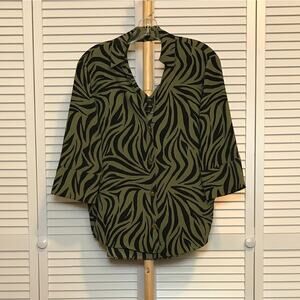 River Island Zebra Print Collared V-neck 3/4 Sleeve 4